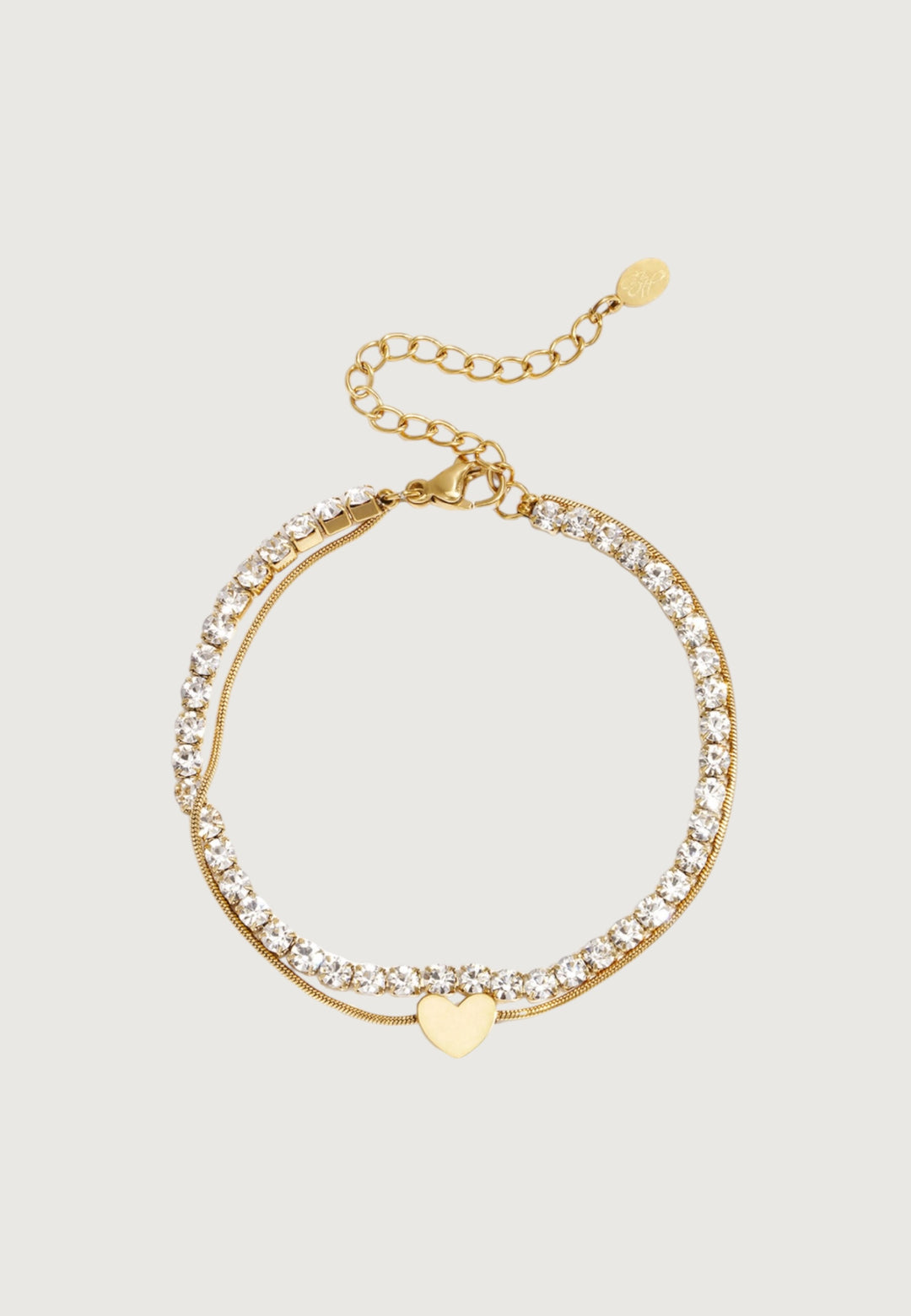 Crystal Heart Chain Bracelet