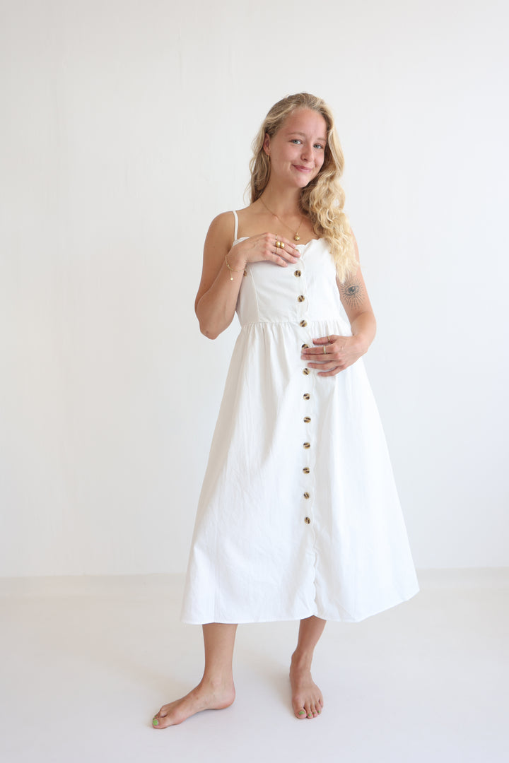 Riviera White Midi Dress