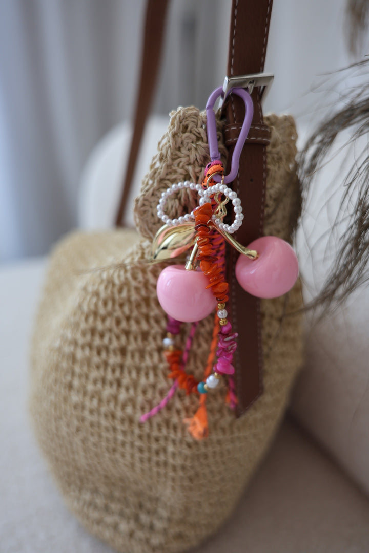 Bag Charm Pink Cherry
