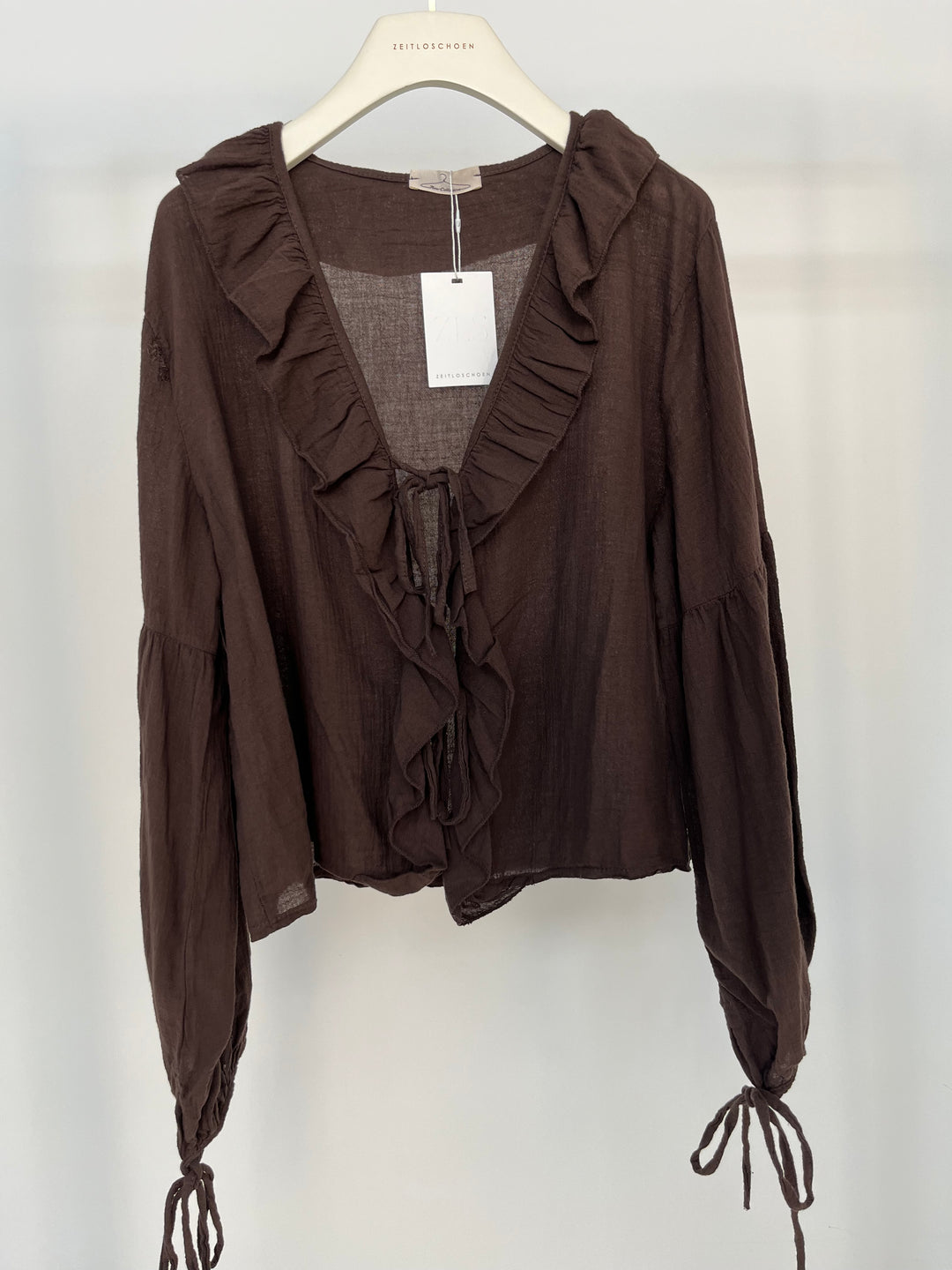 RÜSCHENBLUSE LEYLA DARK CHOCOLATE (B-WARE)