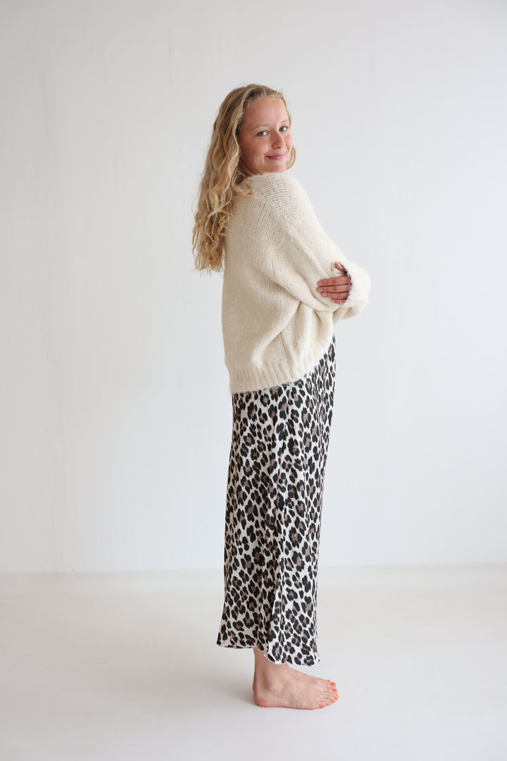 Langer Rock mit Leoprint Lion