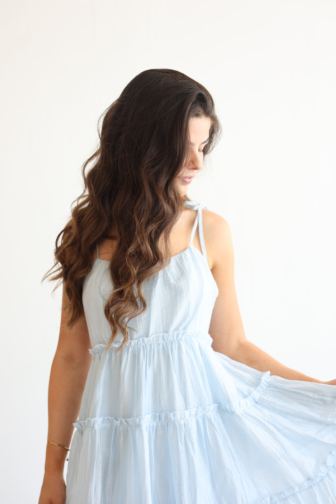 Bow Strap Tiered Dress