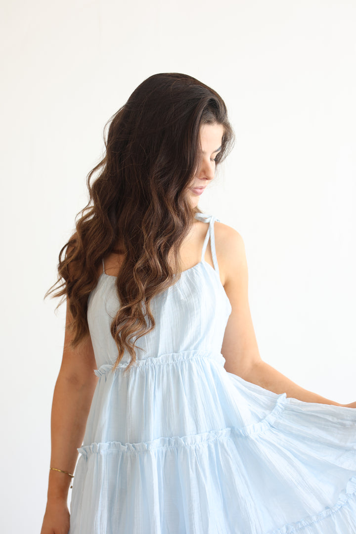 Bow Strap Tiered Dress
