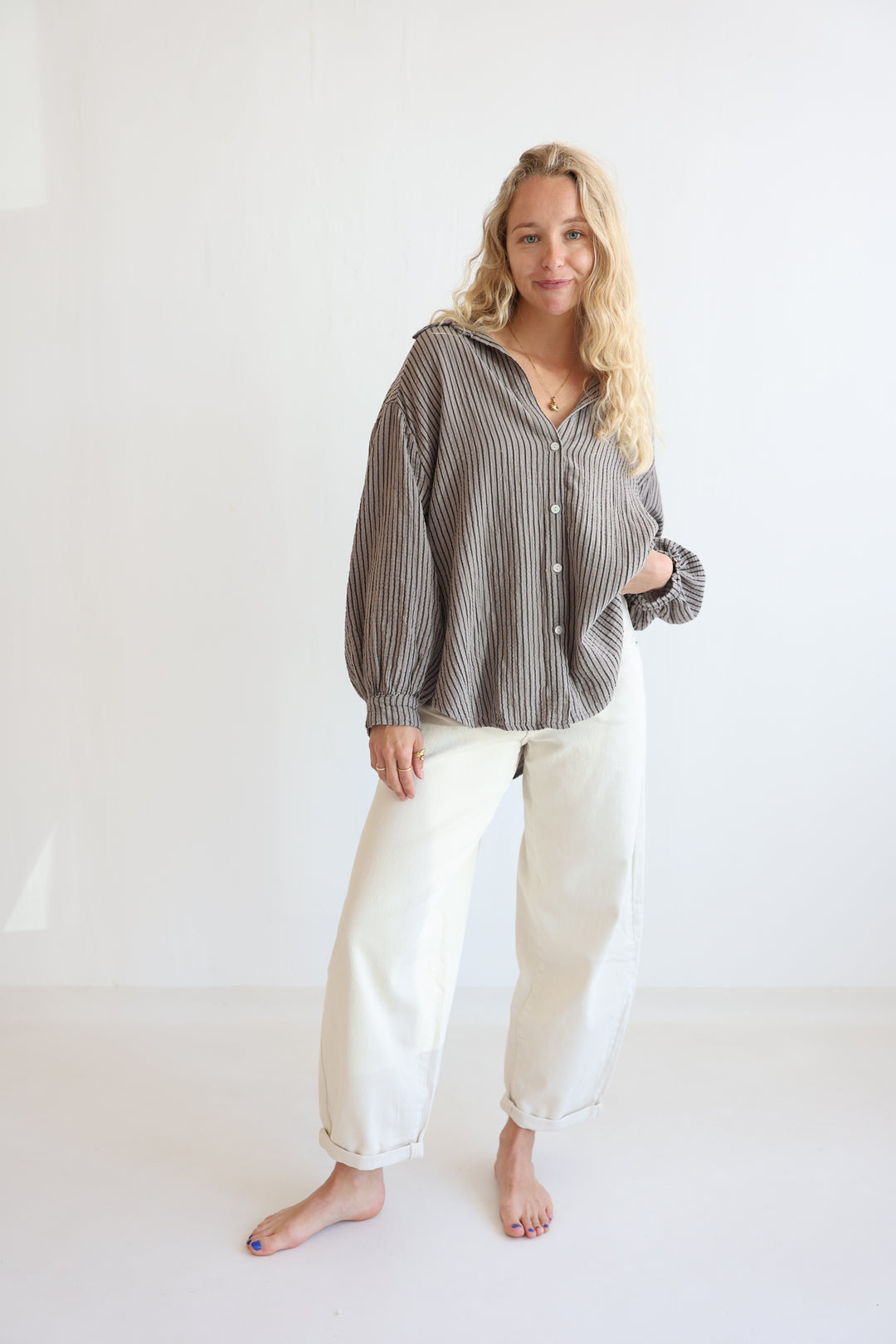 Musselinbluse Casual Stripes