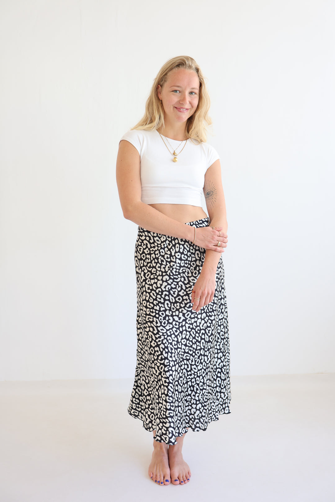 Leopard Satin Skirt