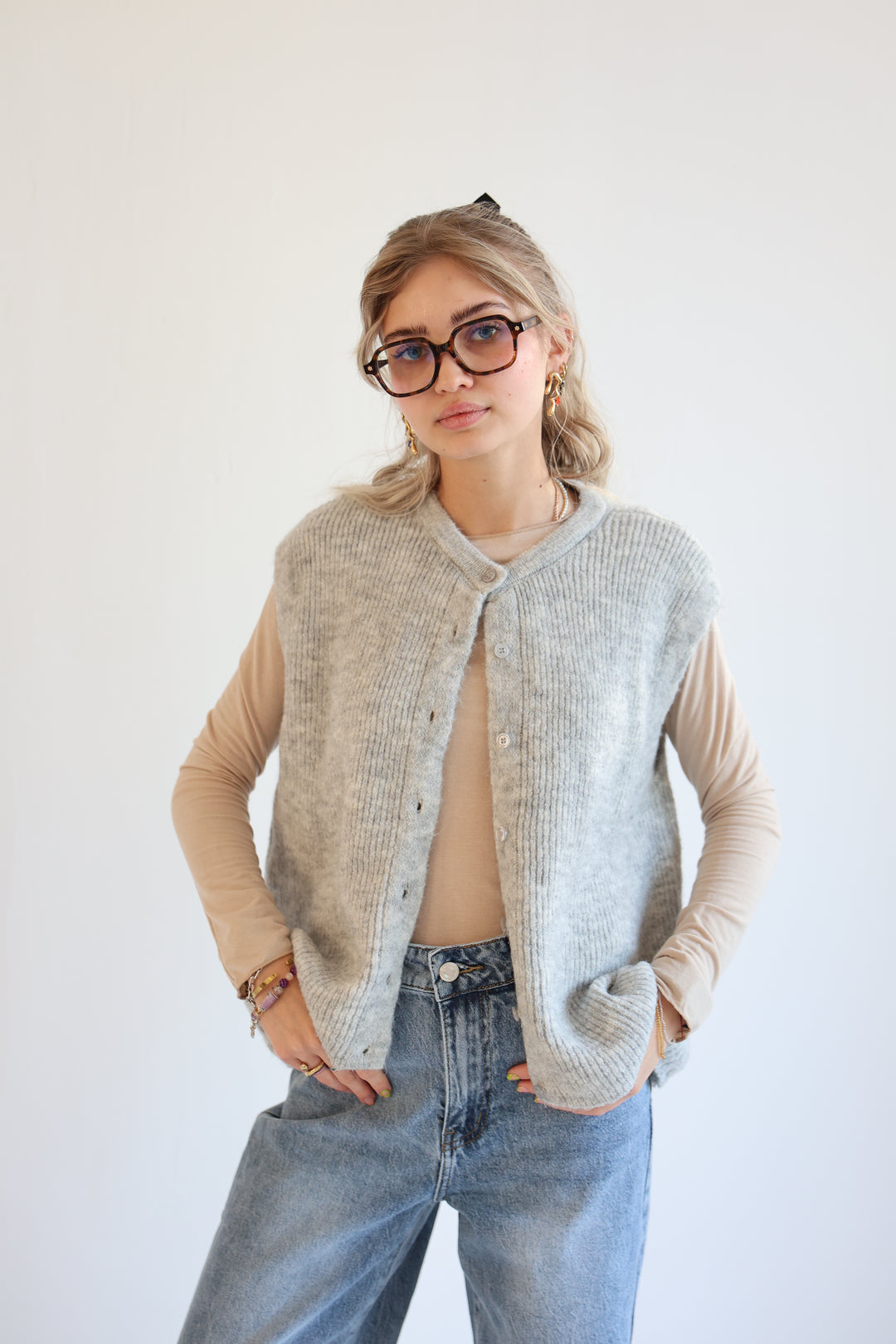 Einfarbige Weste Jolina