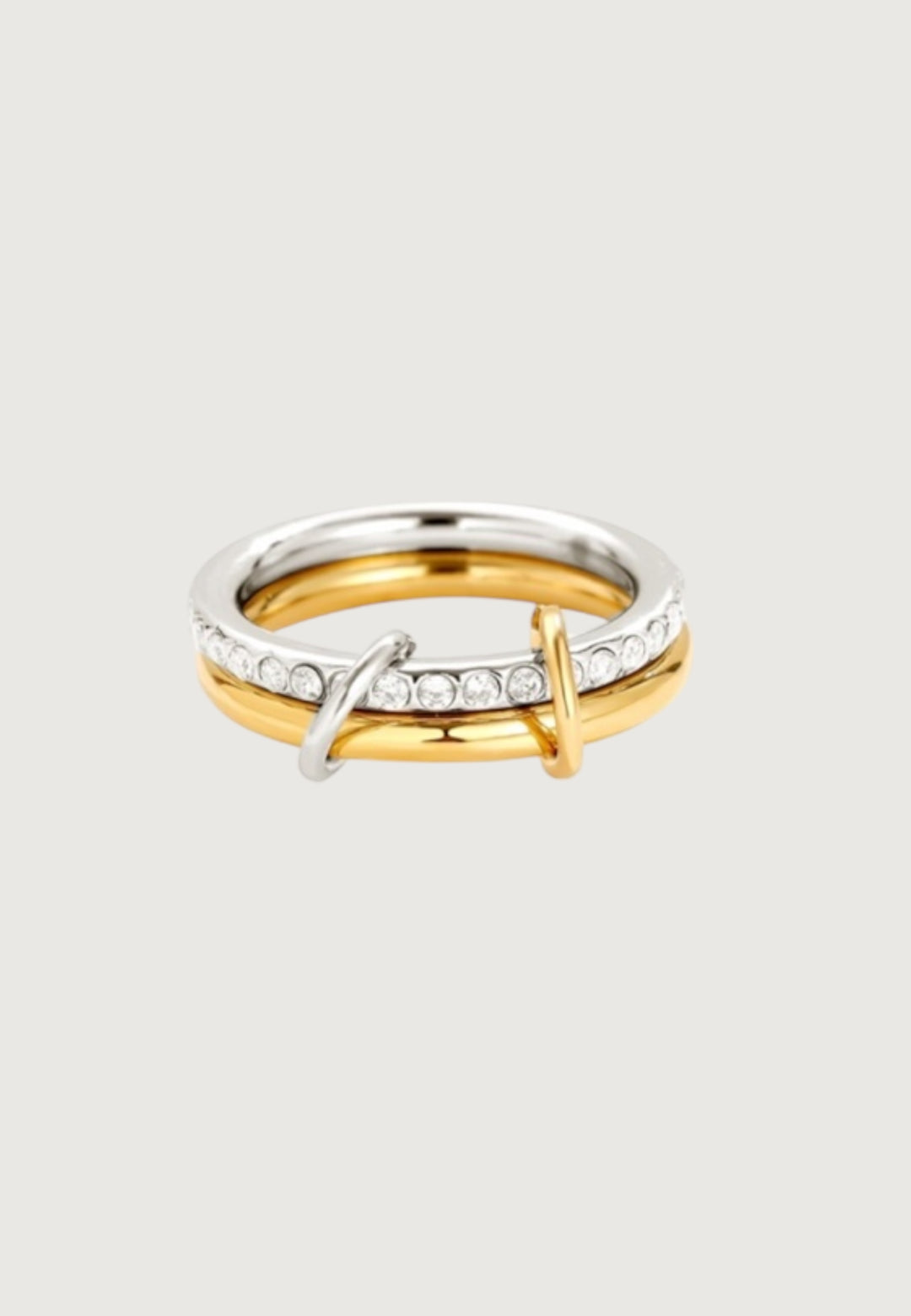 Bicolor Two Layer Diamond Ring