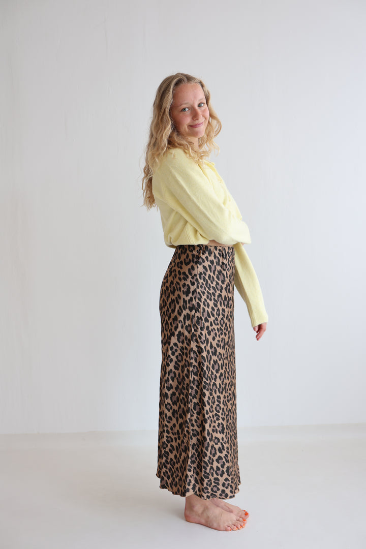 Langer Rock mit Leoprint Lion