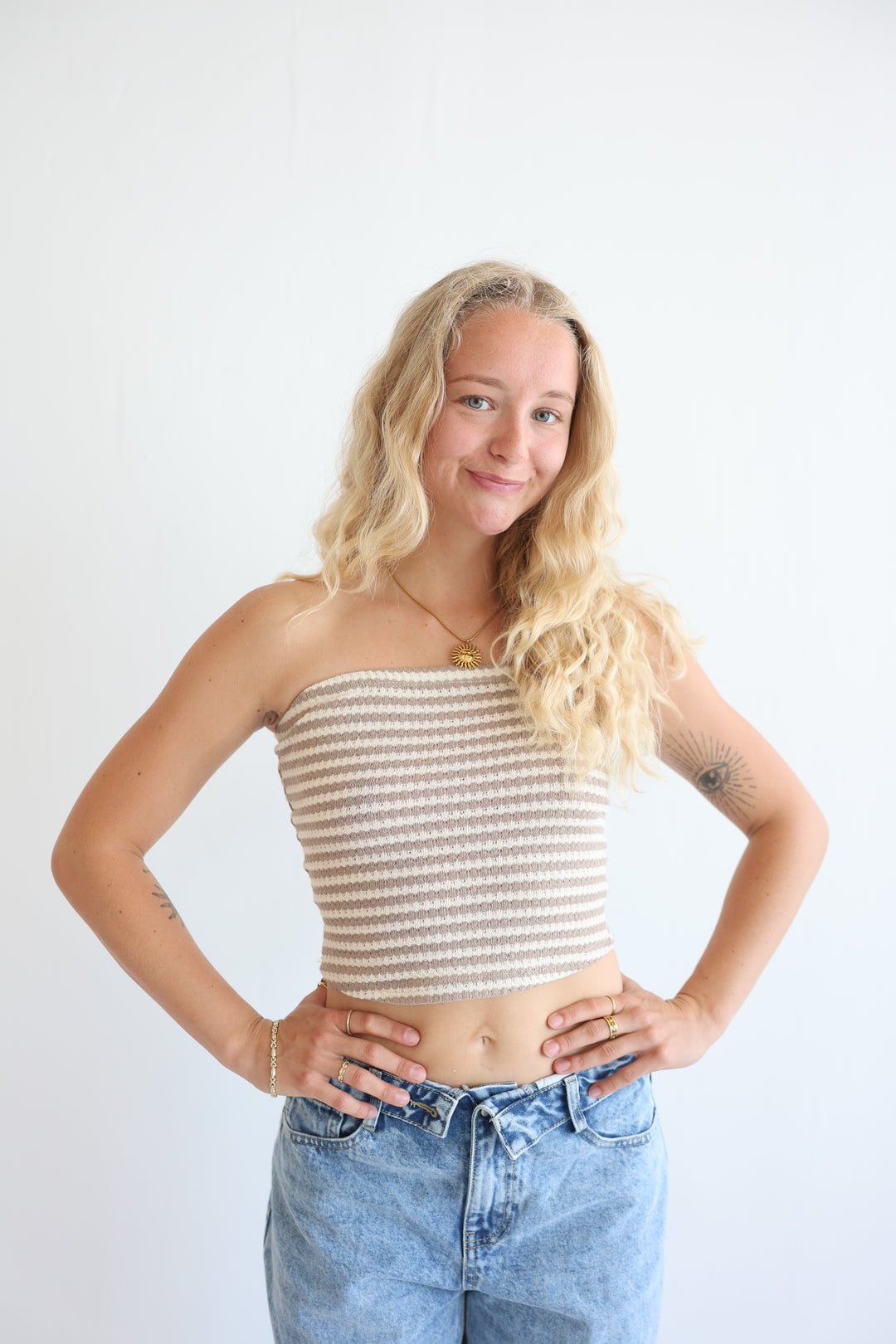 Striped Knit Tube Top