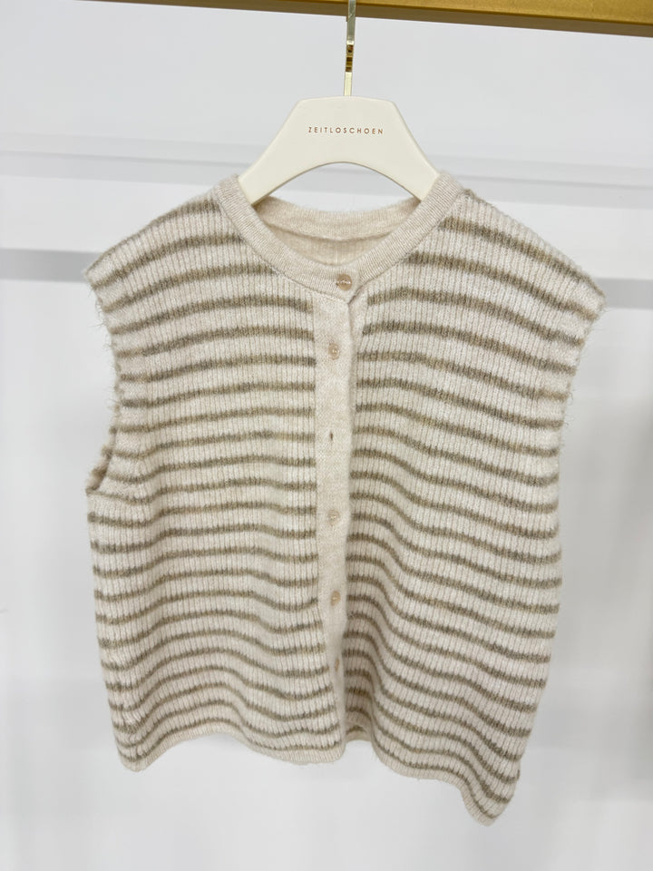 GESTREIFTE WESTE JOSEPHINE BEIGE (B-WARE)
