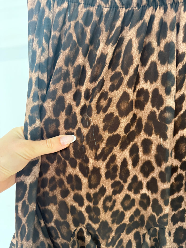 KURZER VOLANTROCK MIT LEOPRINT MONA DUNKELBRAUN (B-WARE)