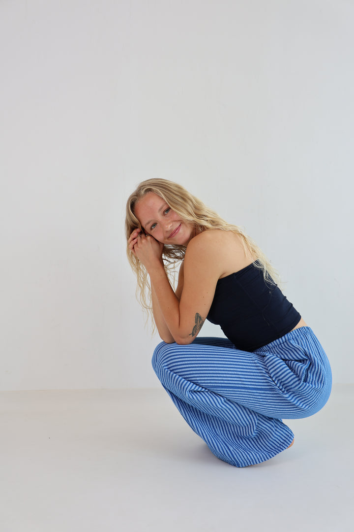 Lange Musselinhose mit Streifen Little Lines
