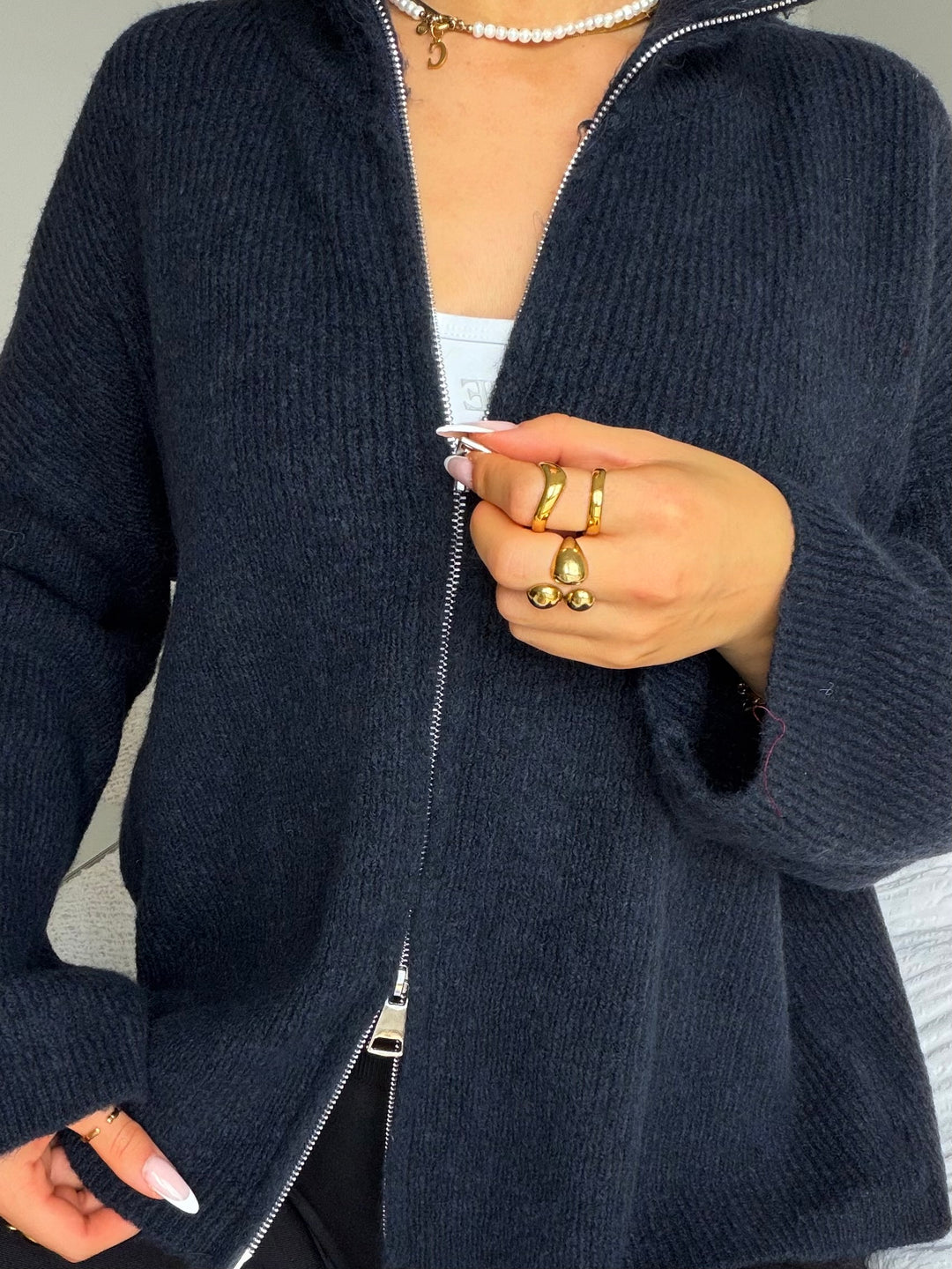 Casual Zipper Cardigan