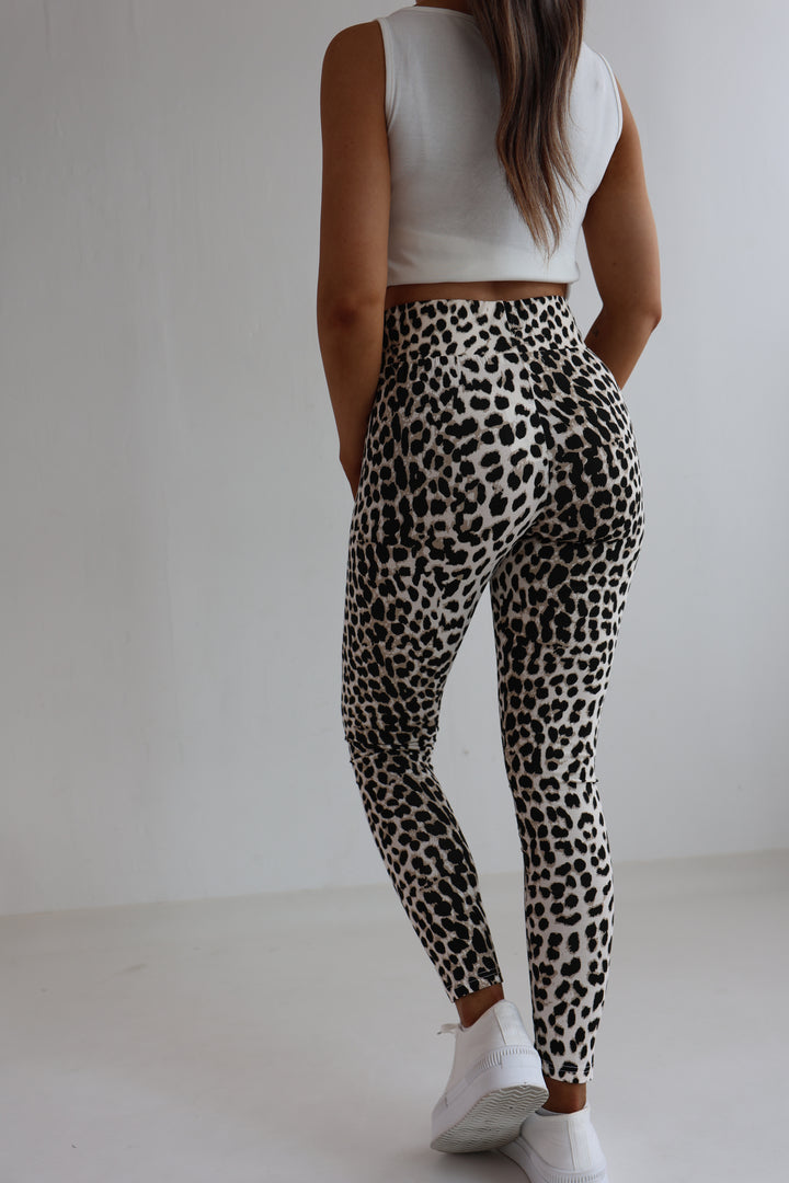 High Waist Leggings mit Leopardenprint (T2401)