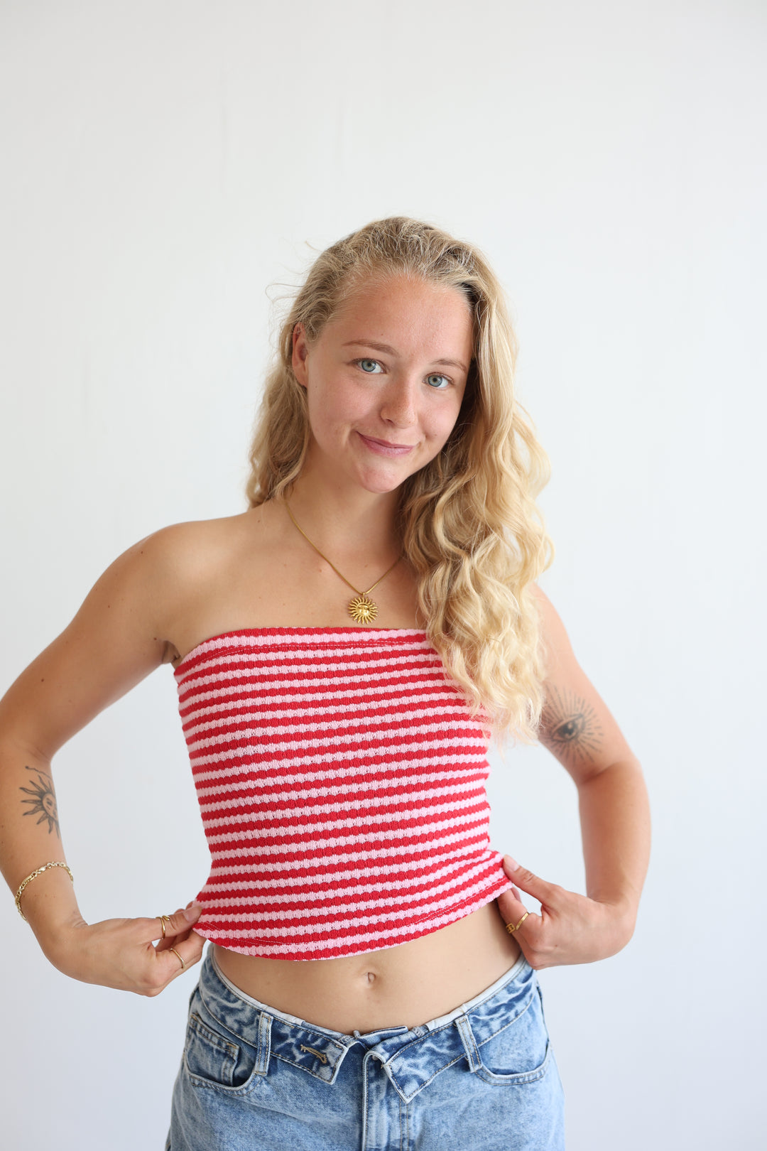 Striped Knit Tube Top