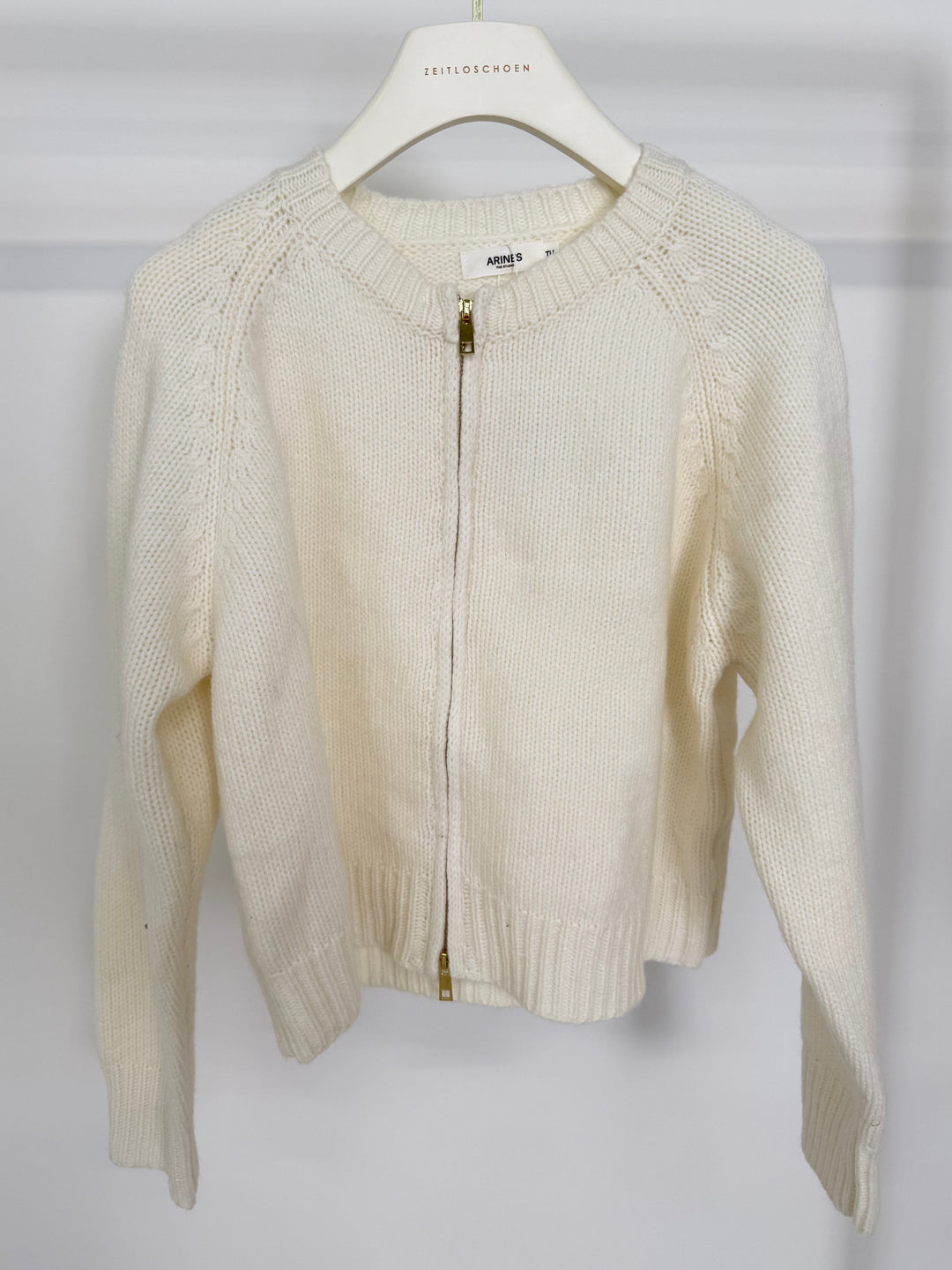 GOLDEN ZIP CARDIGAN CREME (B-WARE)