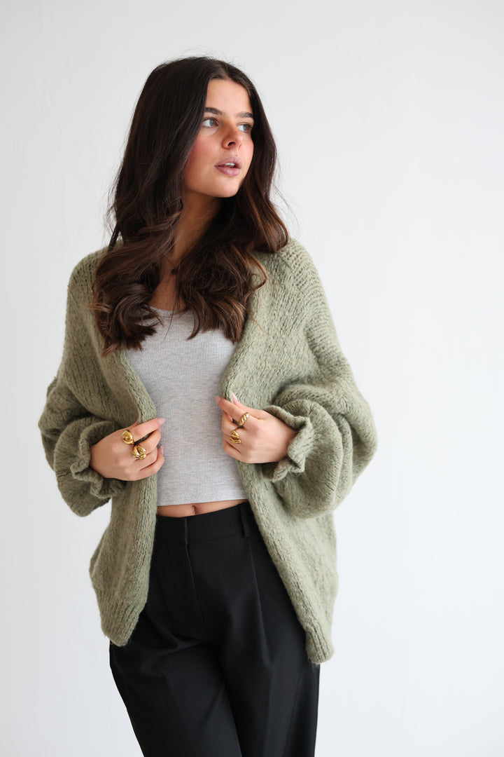 Offener Cardigan mit Rüschenärmeln Clara