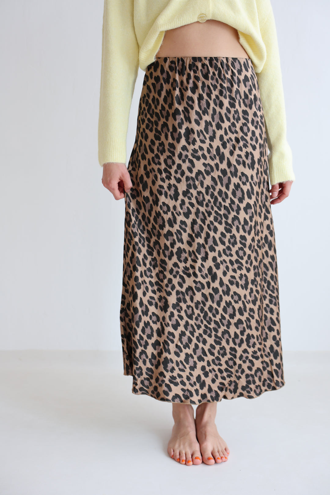 Langer Rock mit Leoprint Lion