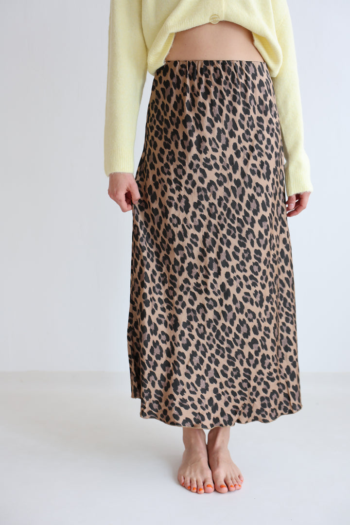 Langer Rock mit Leoprint Lion