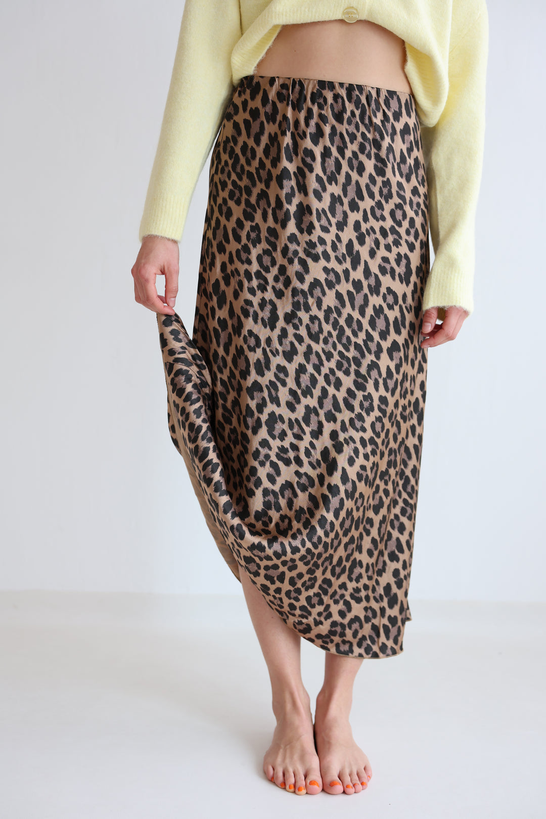 Langer Rock mit Leoprint Lion