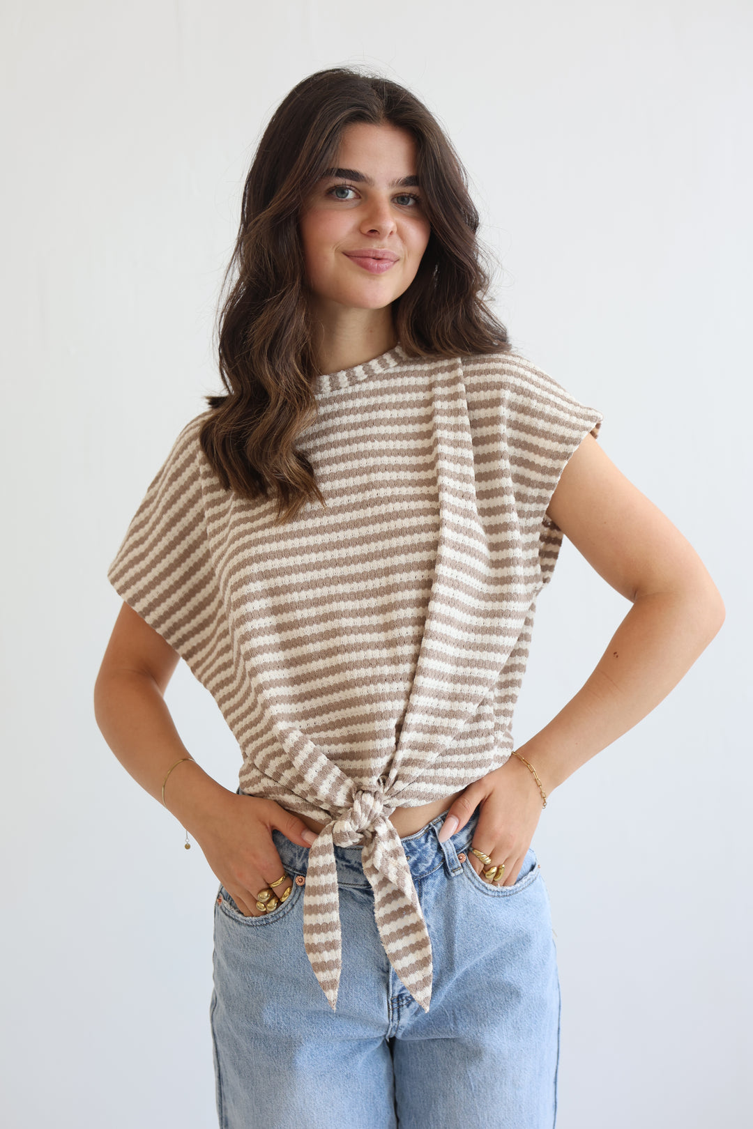Striped Knit Knot T-Shirt