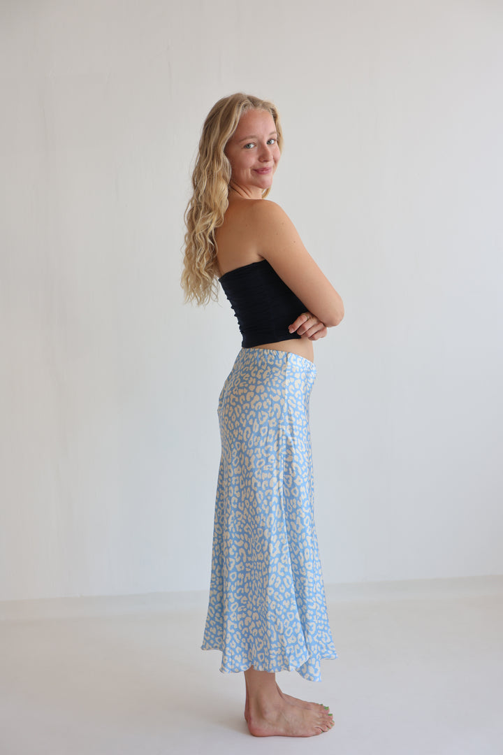 Leopard Satin Skirt