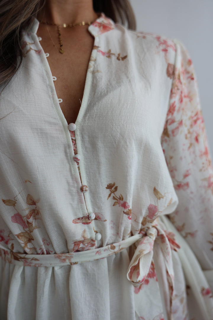 Kurzes Viskosekleid mit Floralprint Amalfi