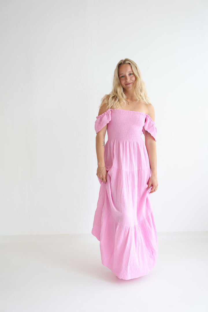 Langes Kleid mit Raffung Livia