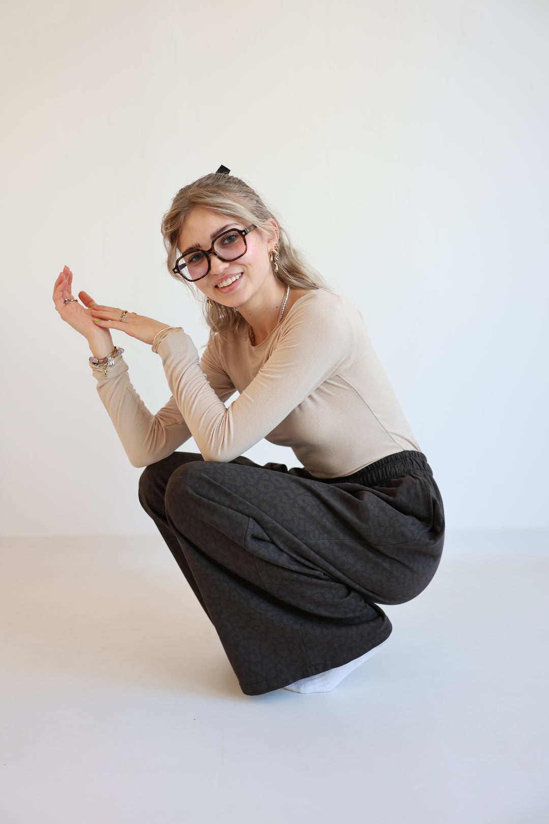 Jersey Jogger Pants mit Leoprint Nuna