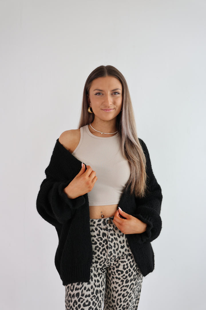 Offener Cardigan mit Rüschenärmeln Clara