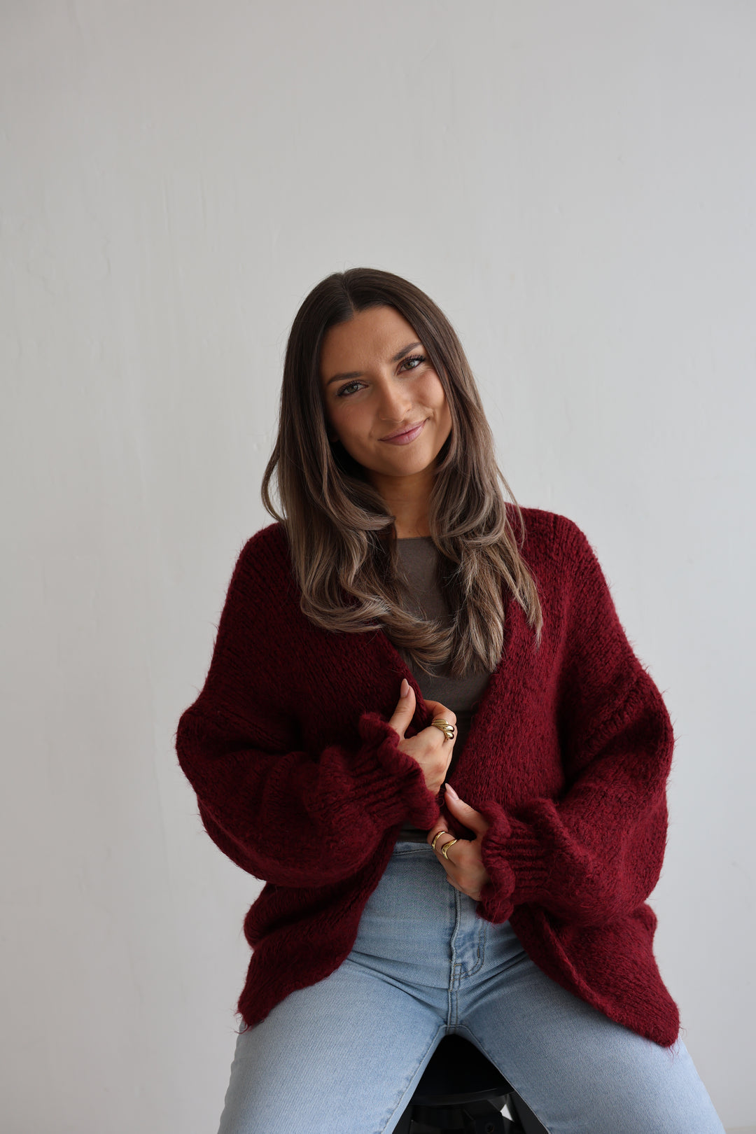 Offener Cardigan mit Rüschenärmeln Clara