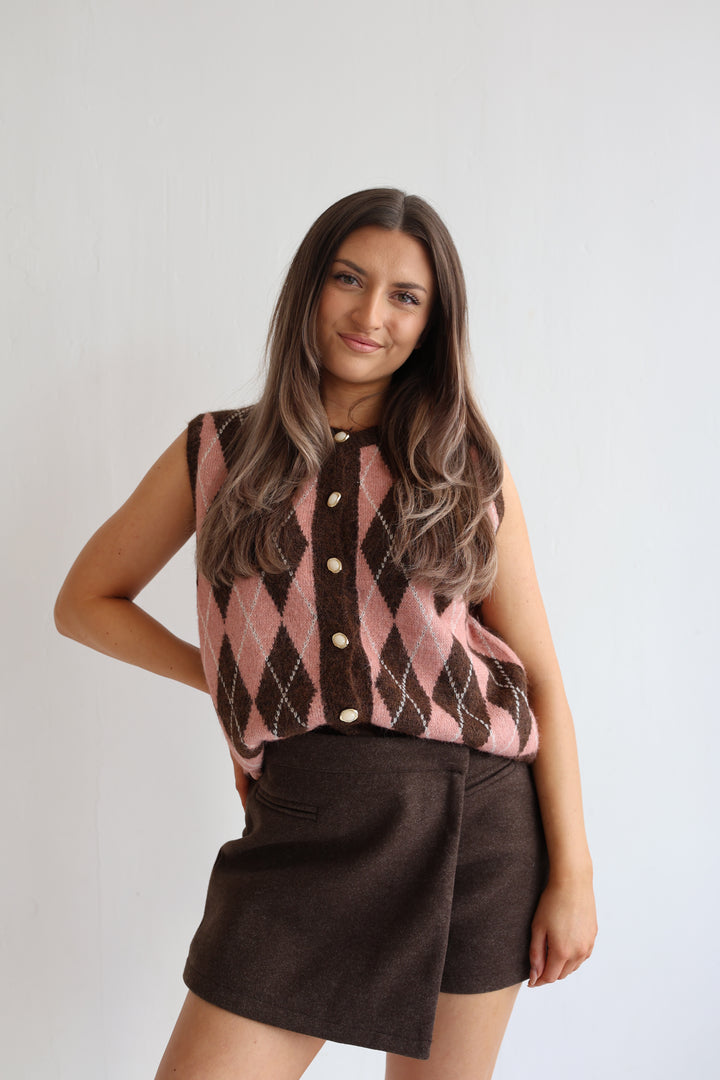 Weste Vintage Argyle Chic