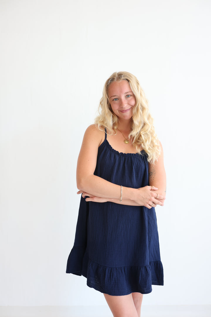 Musselinkleid mit Mini-Volant Hailey