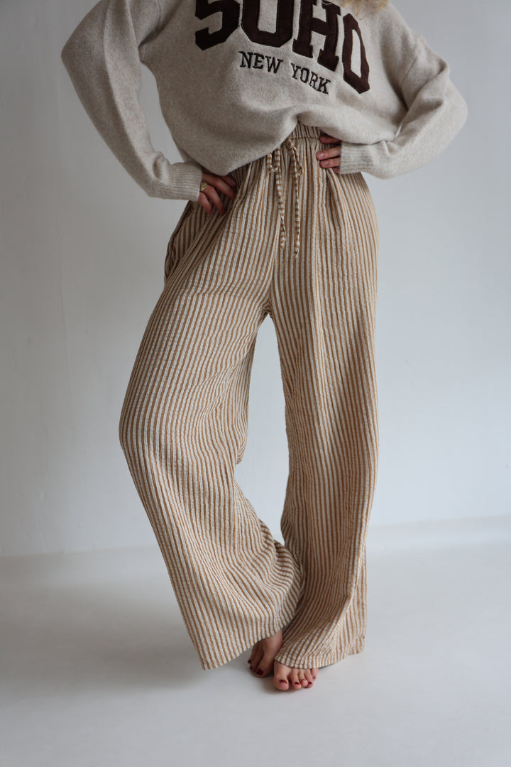 Lange Musselinhose mit Streifen Little Lines