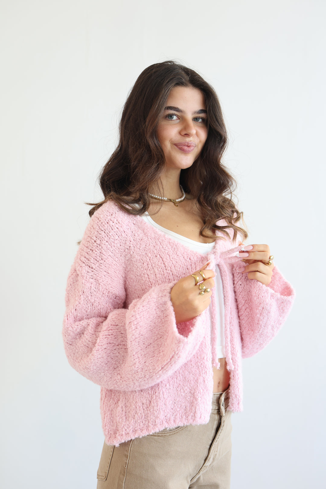 Cardigan Fluffy Tie