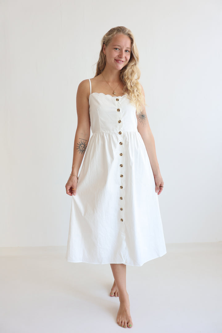Riviera White Midi Dress