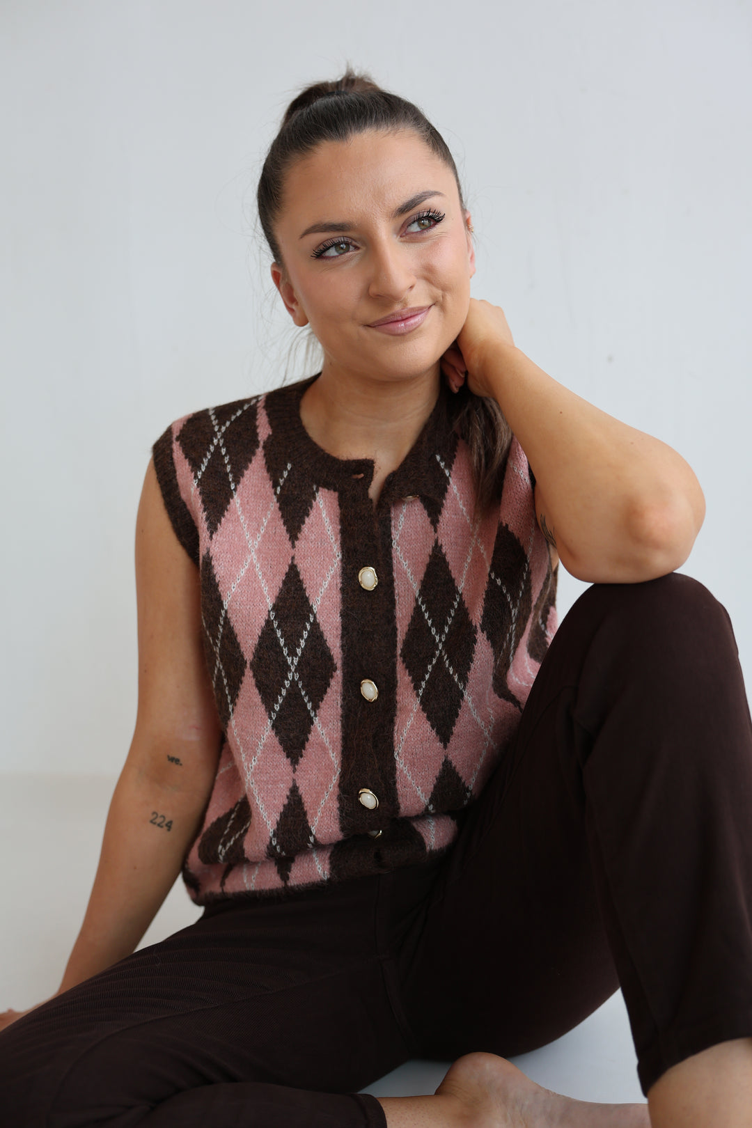 Weste Vintage Argyle Chic