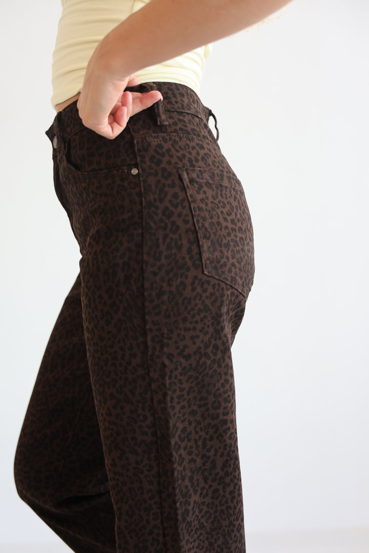 Shadow Leopard Mom Jeans
