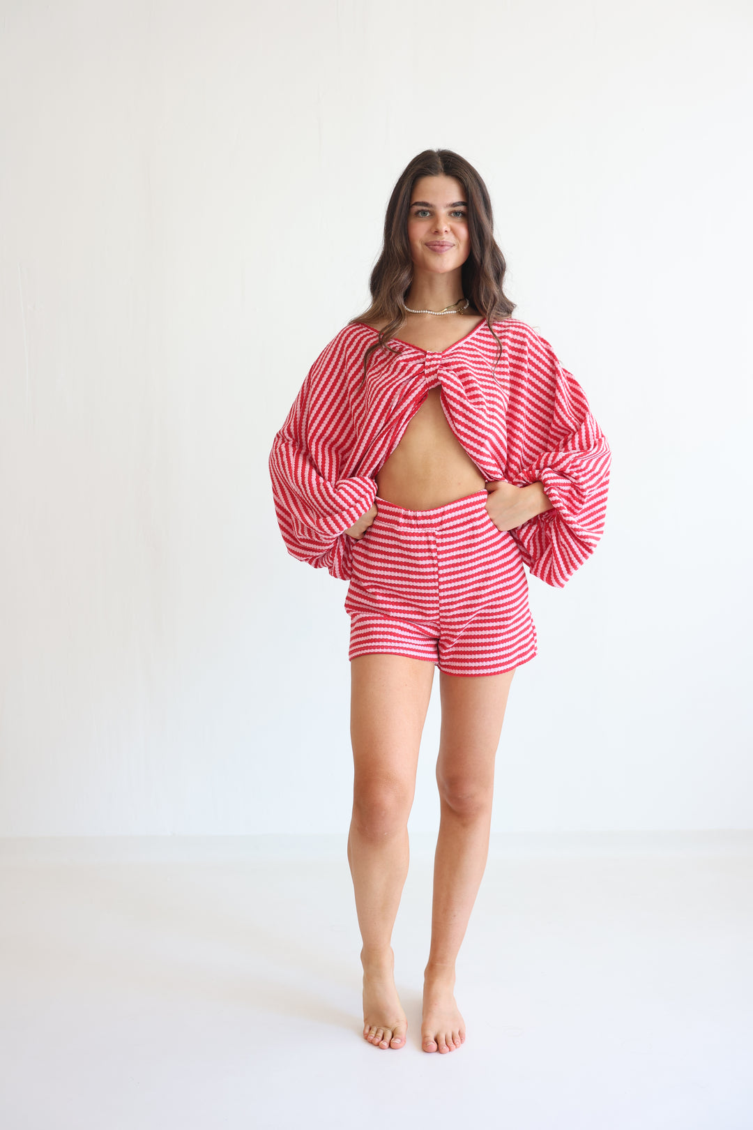 Striped Cotton Knit Lounge Set