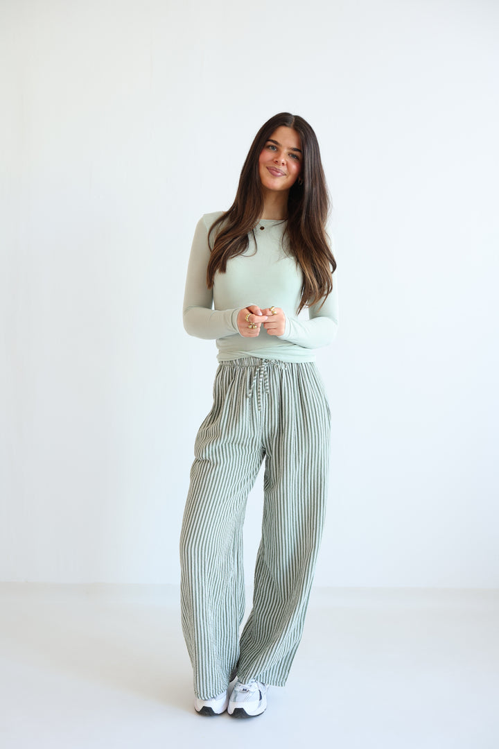 Lange Musselinhose mit Streifen Little Lines