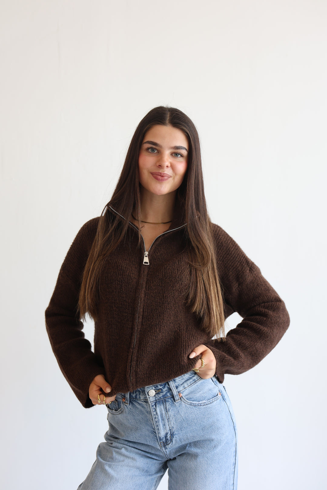 Casual Zipper Cardigan