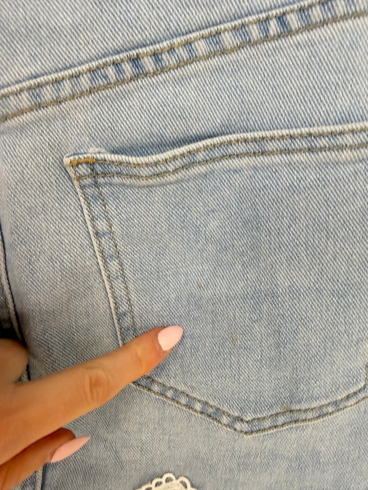 VINTAGE LACE DENIM SKIRT GR.S/36 (B-WARE)