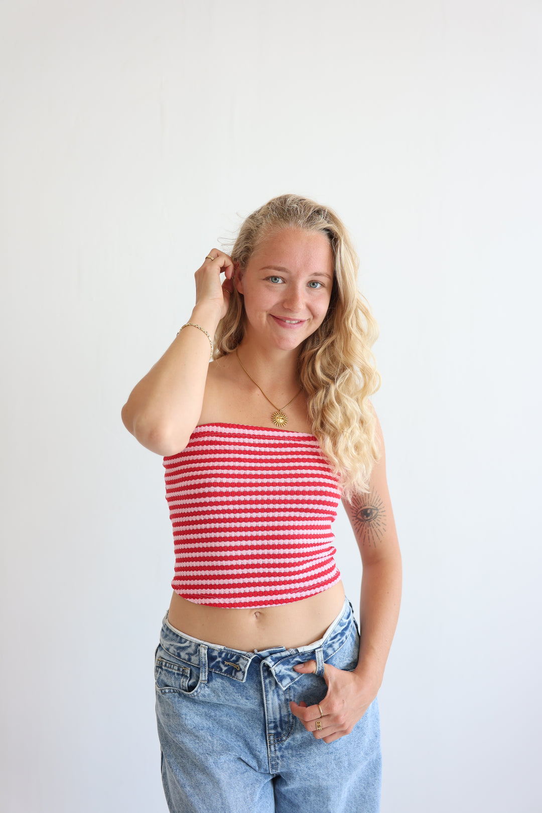 Striped Knit Tube Top