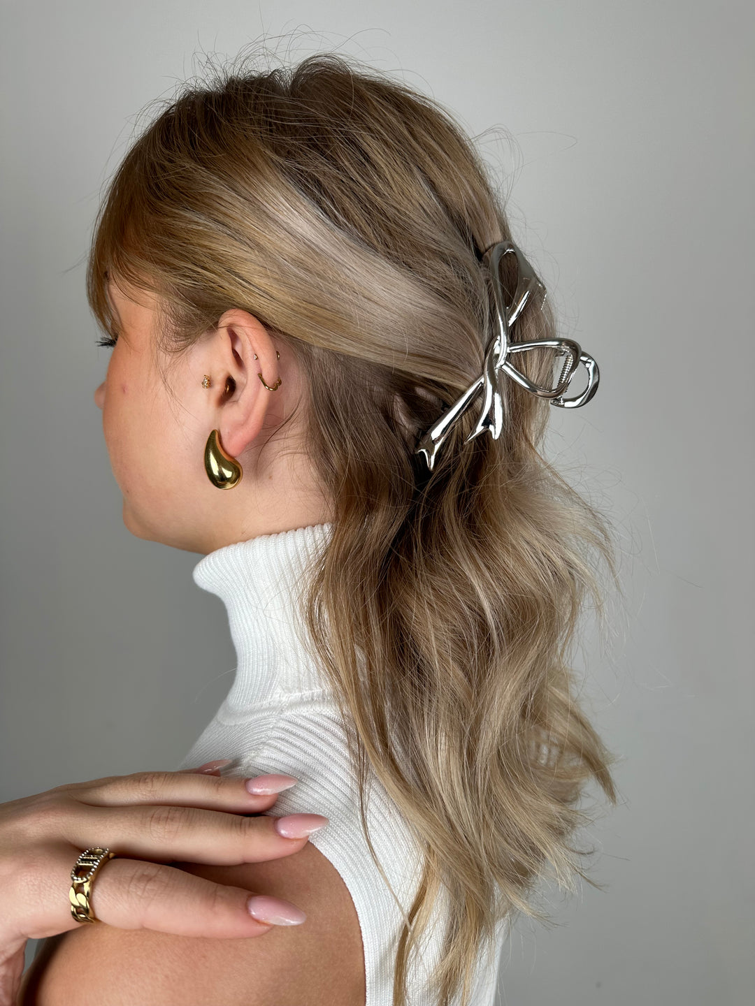 Haarspange Metallic Bow
