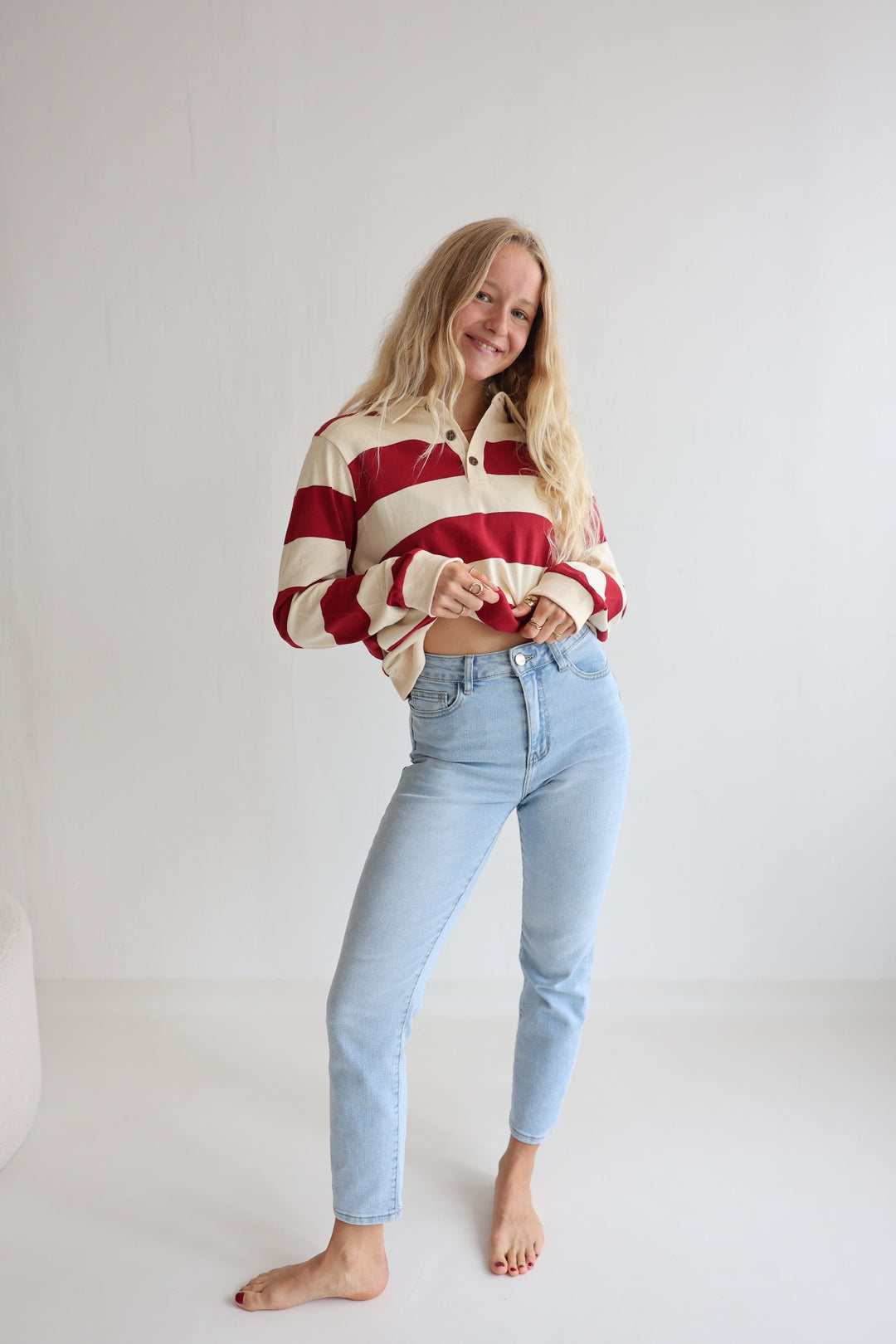 Retro Burgundy Long Polo