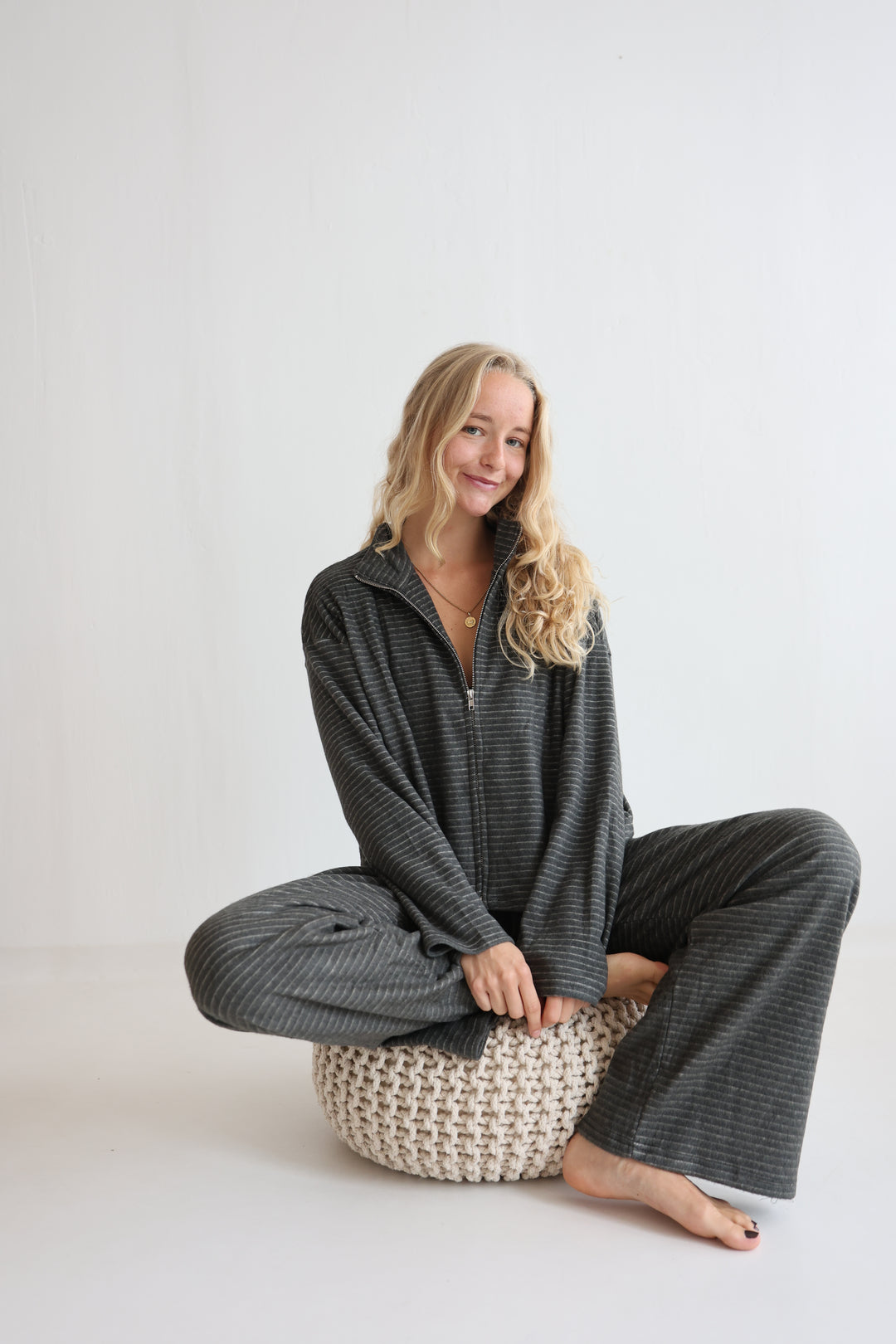 Marlow Stripe Zip Sweater