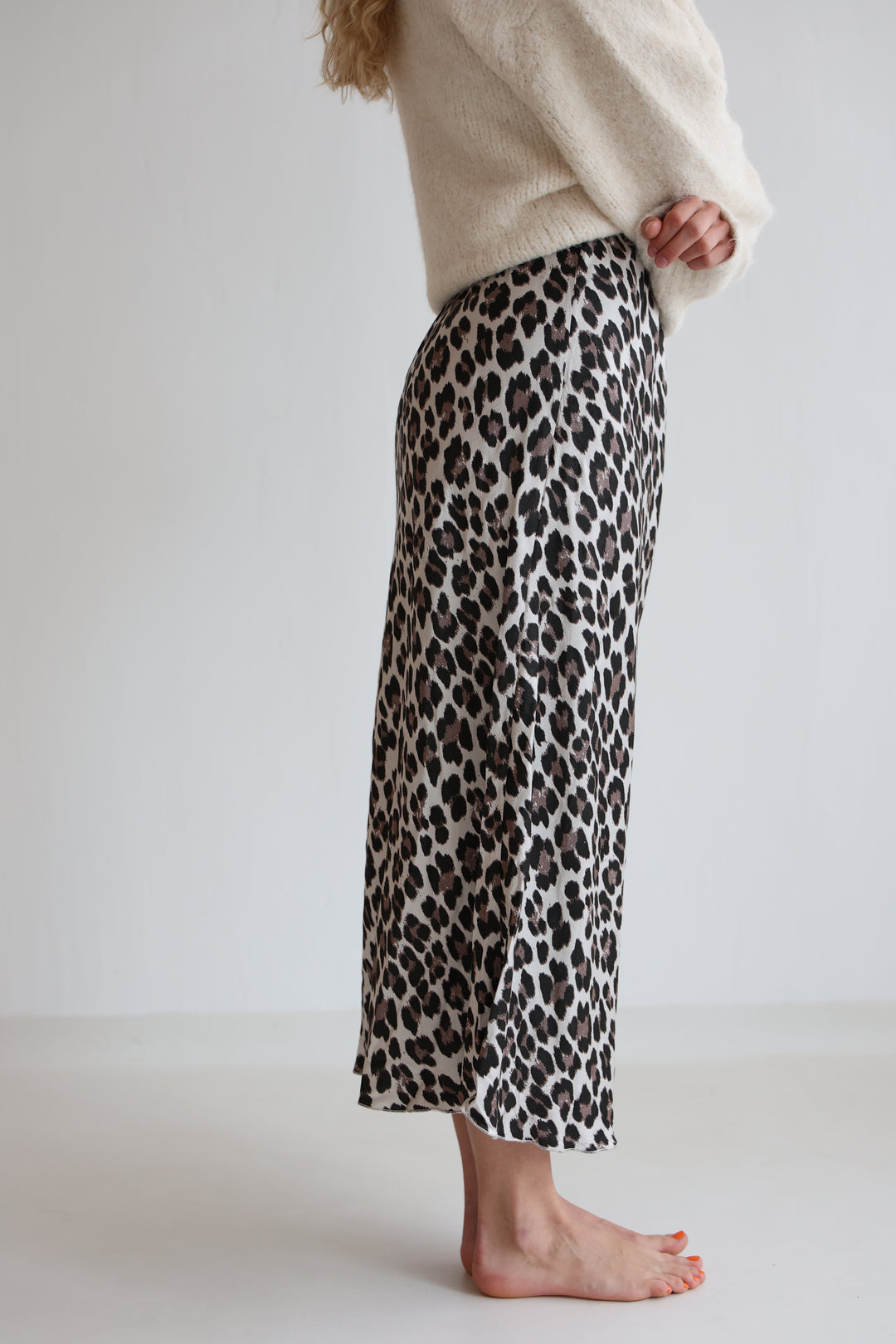 Langer Rock mit Leoprint Lion