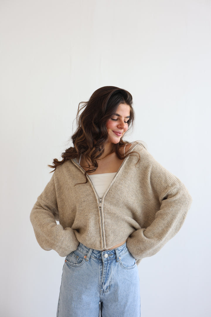Casual Zipper Cardigan