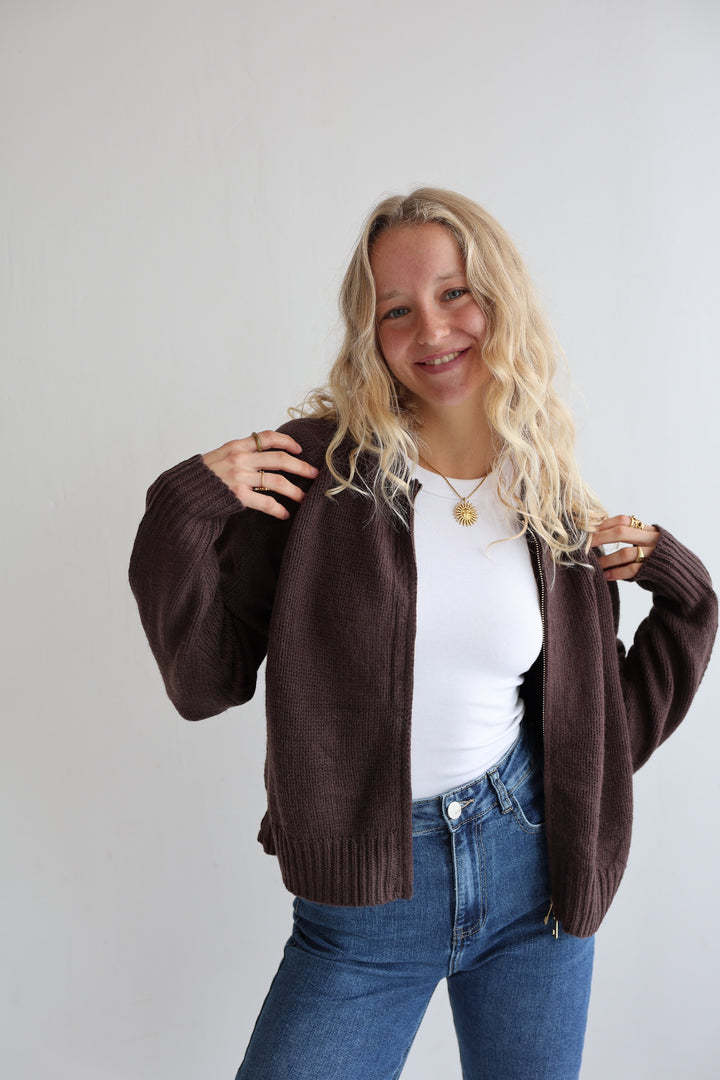 Golden Zip Cardigan