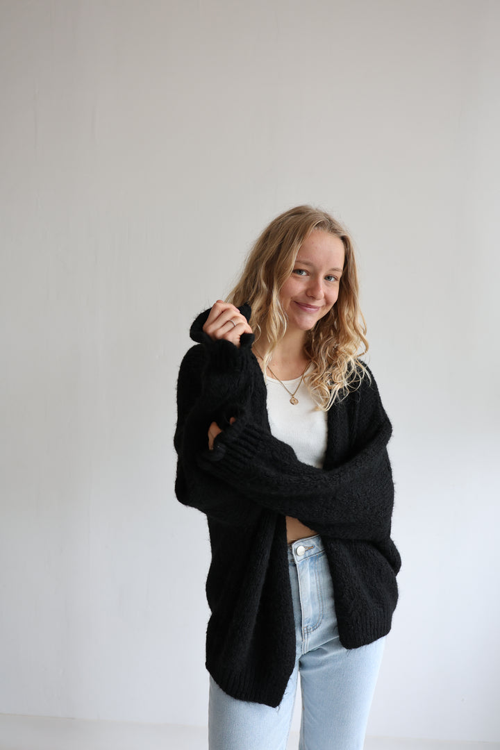 Offener Cardigan mit Rüschenärmeln Clara